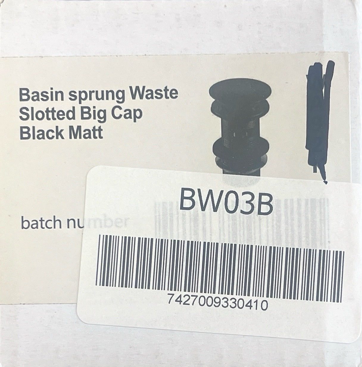Basin sprung Waste Black Matt