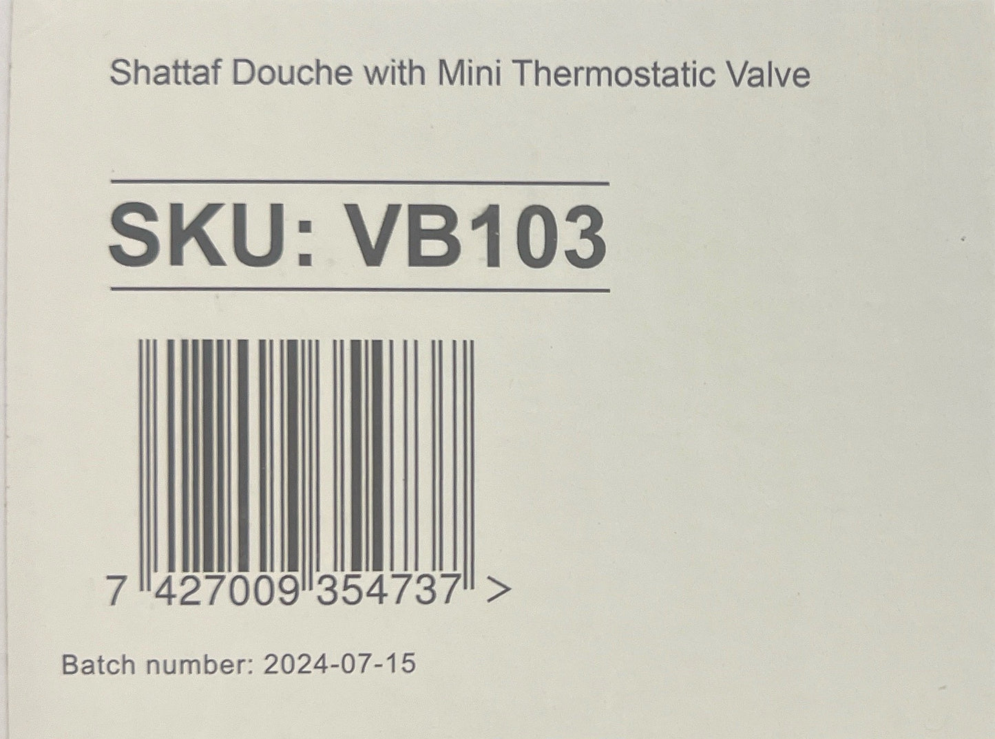 SHATTAF DOUCHE WITH MINI THERMOSTATIC VALVE