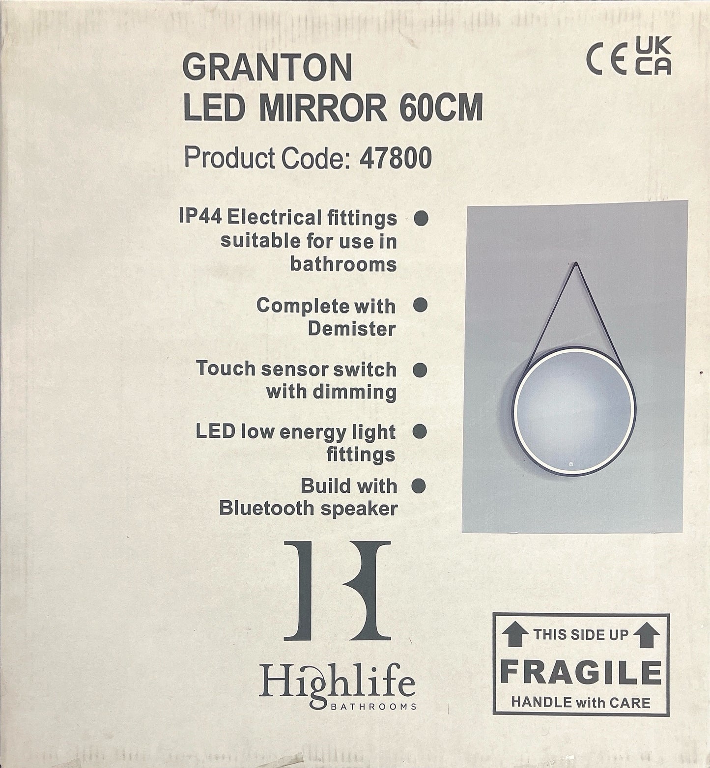 GRANTON LED MIRROR  60CM.