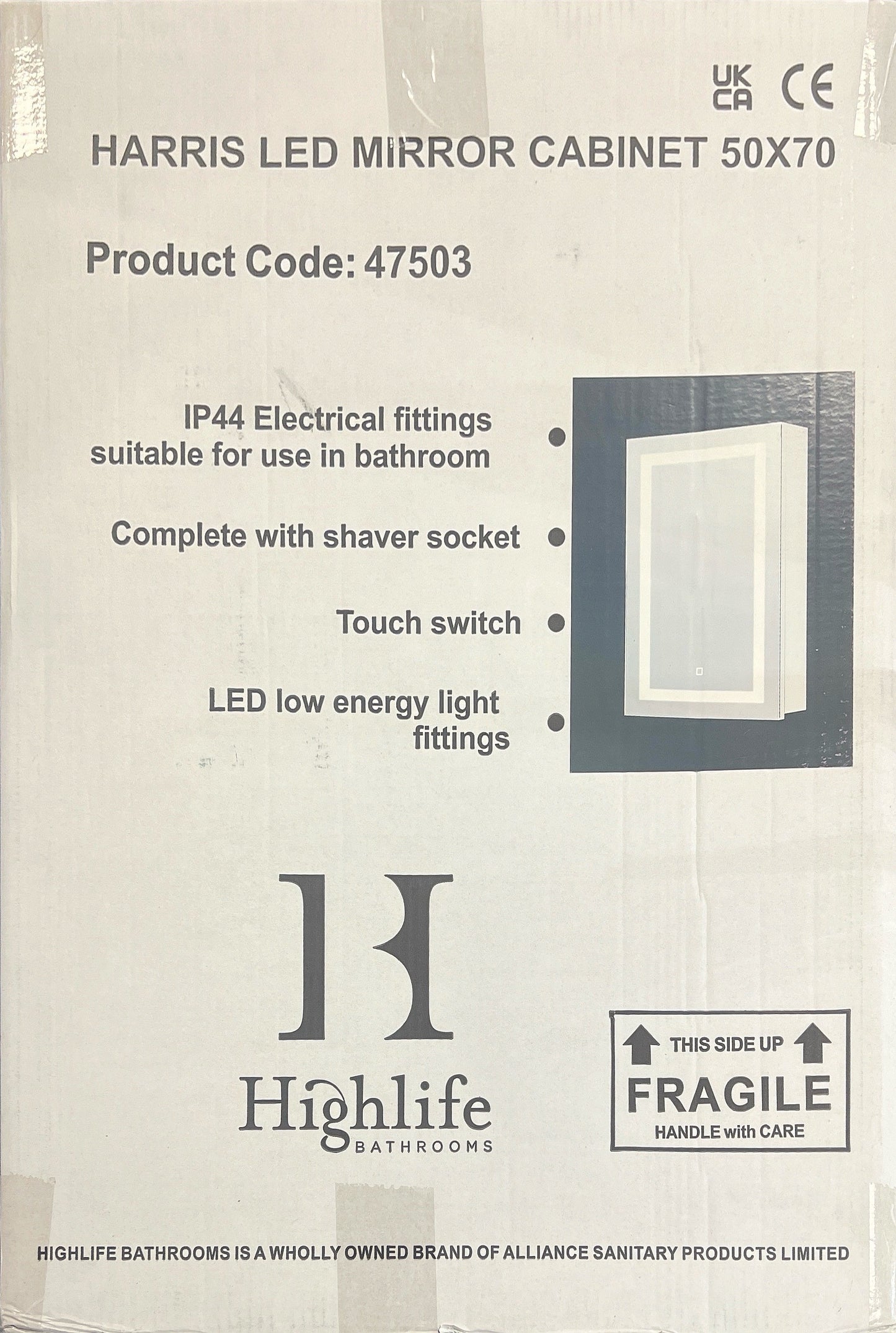 HARRIS LED MIRROR CABINET 50X70