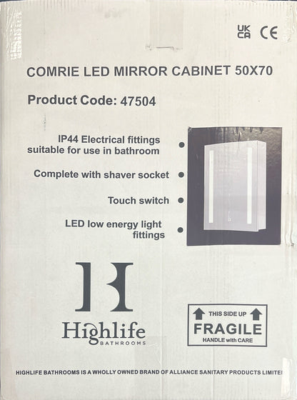 COMRIE LED MIRROR CABINET 50X70