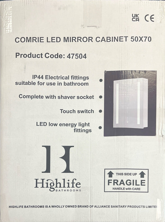 COMRIE LED MIRROR CABINET 50X70