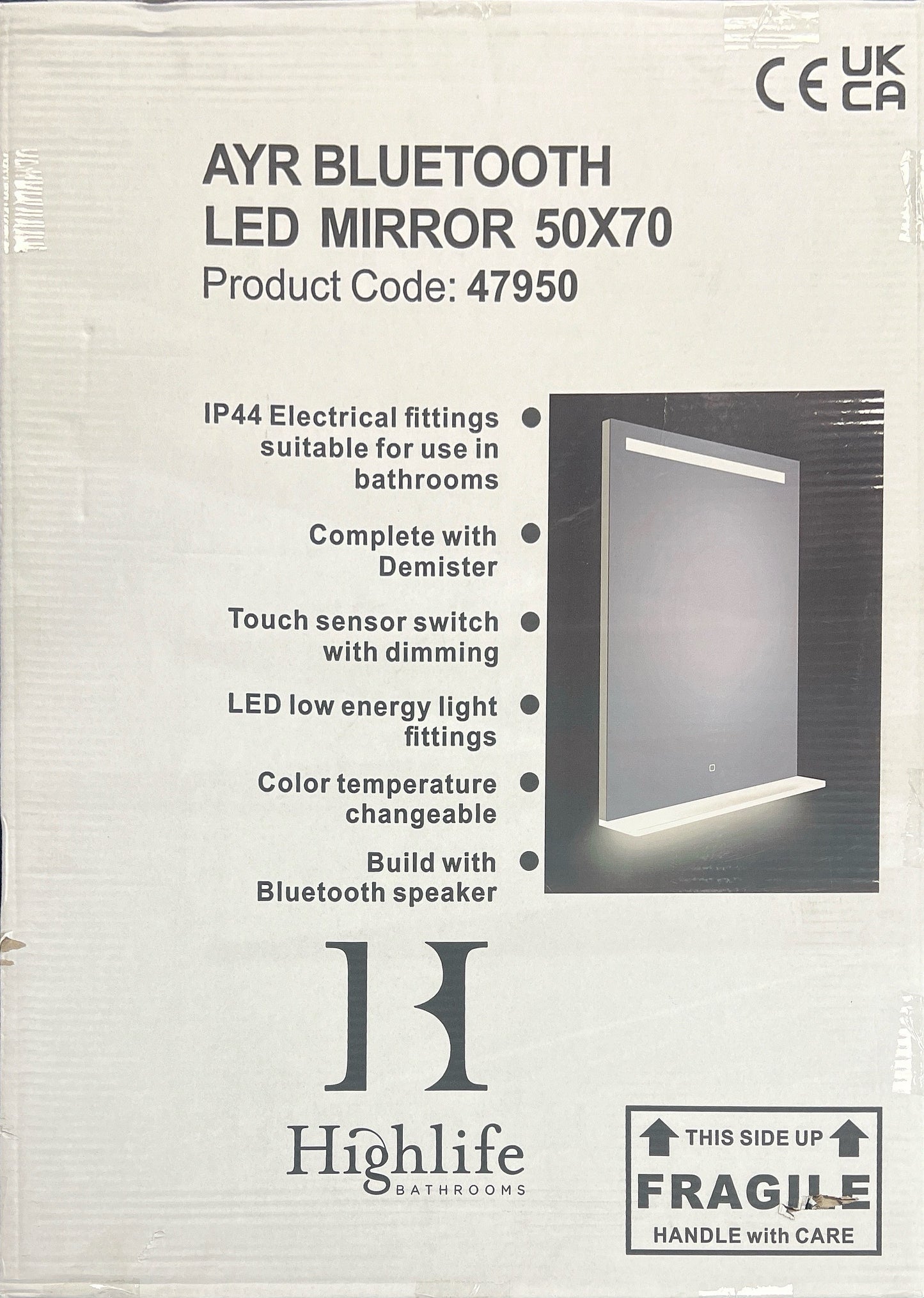 AYR BLUETOOTH LED MIRROR 50X70