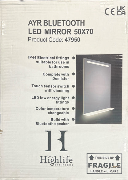 AYR BLUETOOTH LED MIRROR 50X70