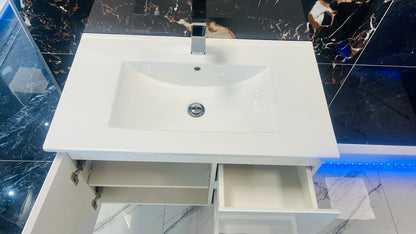 CH803 WALL HUNG CABINET WITH BASIN WHITE 800