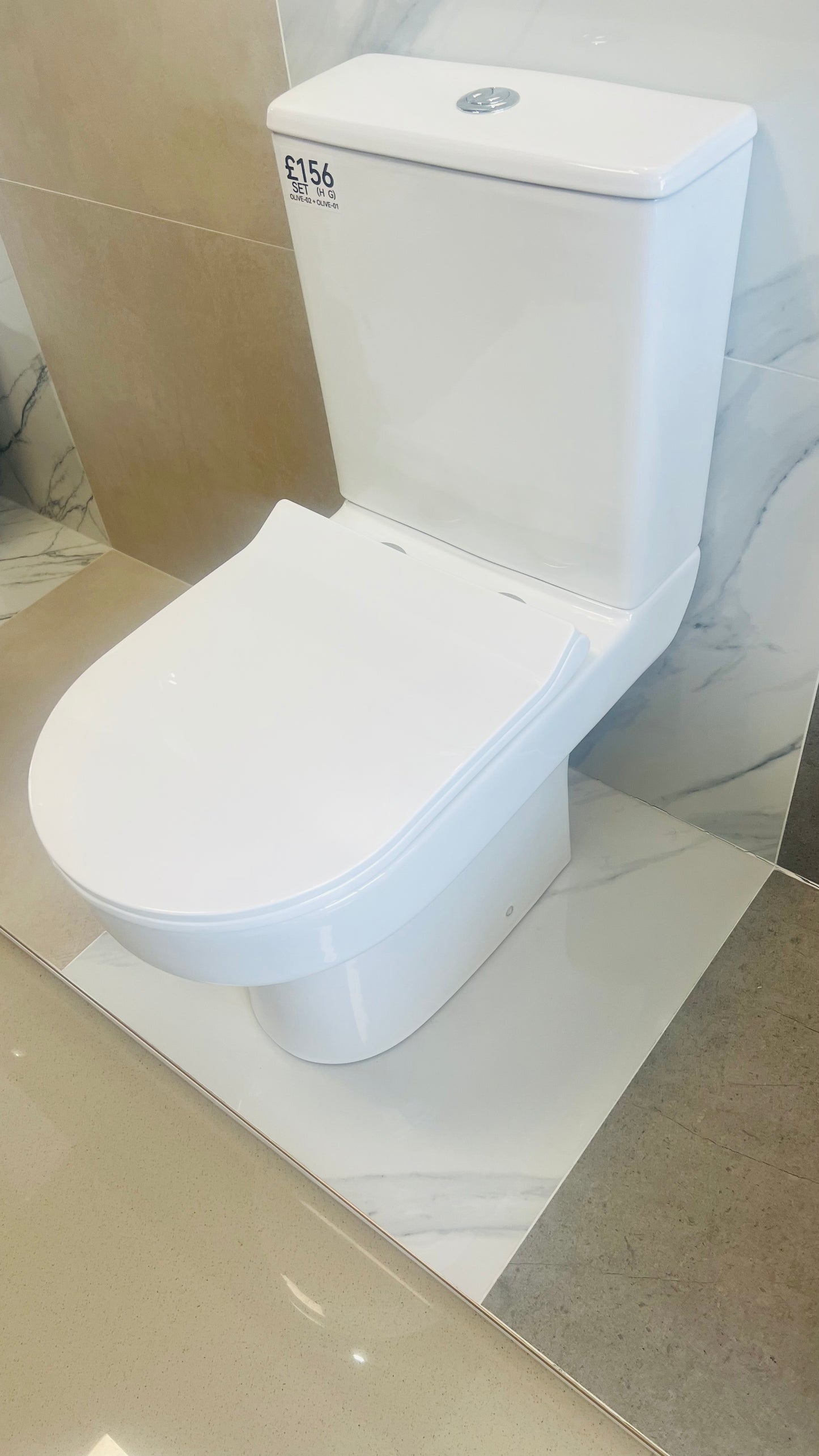 TOILET PAN AND SOFT CLOSE SEAT OLIVE