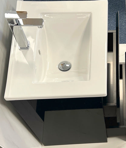 WALL HUNG CABINET WITH BASIN 600 IN BLACK