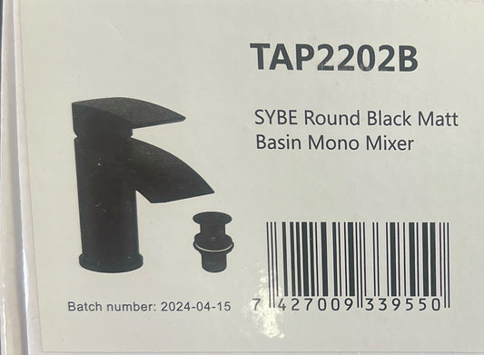 Round Black Matt Basin Mixer